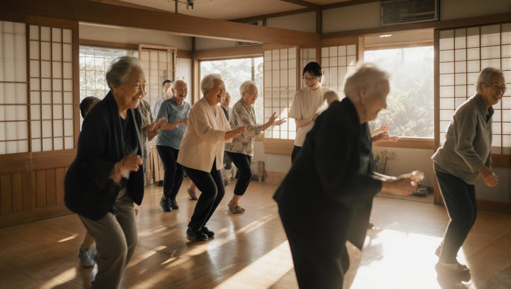 高齢者の方を支援するボランティア活動の様子